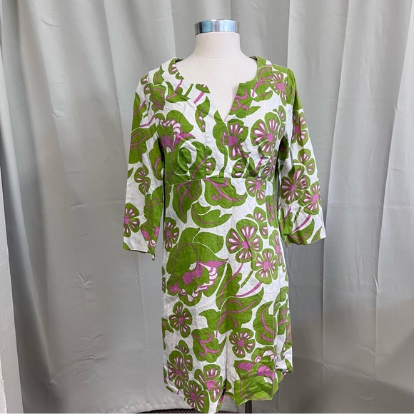 Boden | Dresses | Floral Green And Pink Womens Dress | Poshmark